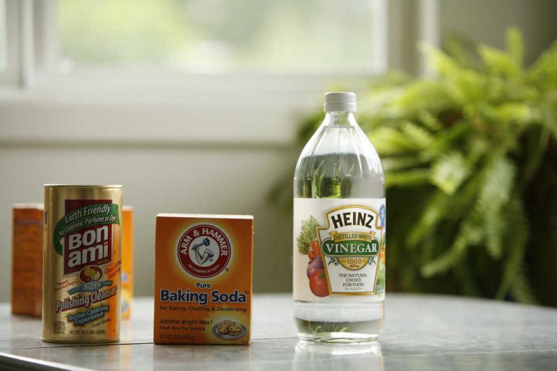 Bon Ami, Vinegar, Baking Soda